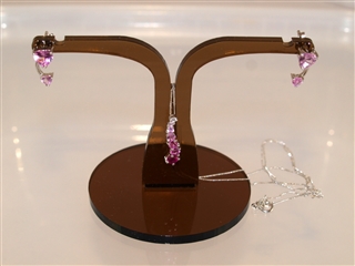 Zdjęcie Kolczyki i naszyjnik z różowymi szafirami
